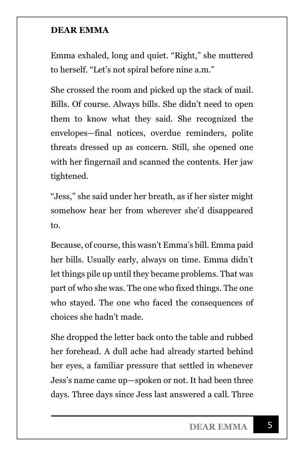 Dear Emma body text page