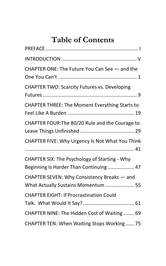 Procrastination Is Costing You Millions table of contents