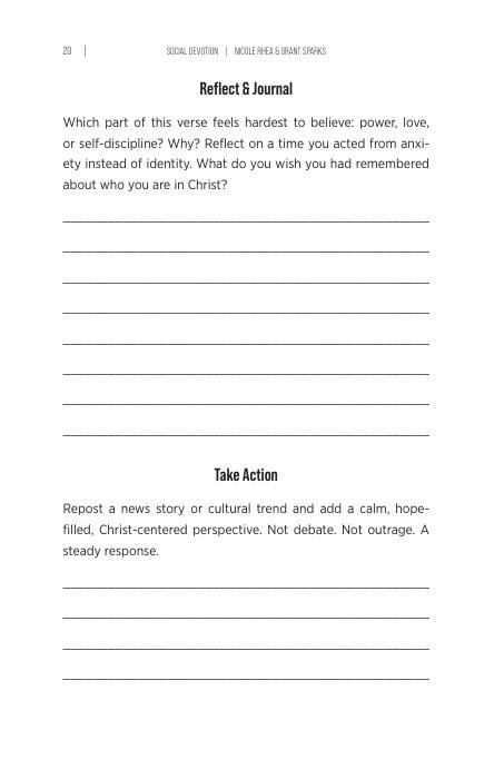 Social Devotion reflection journal page