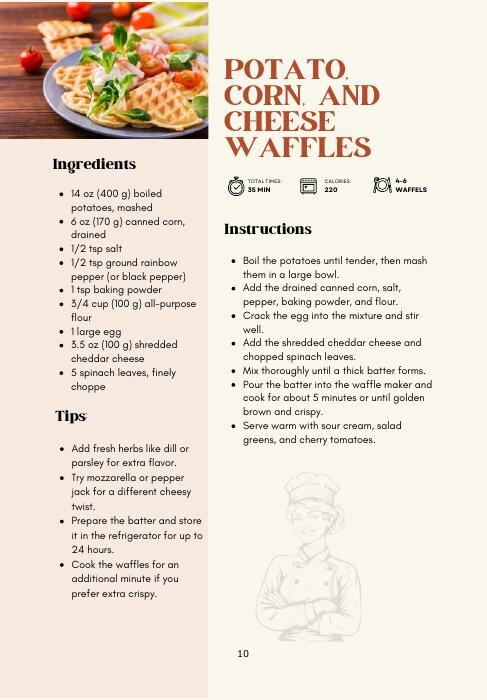 Waffle Cookbook recipe page